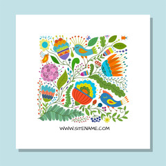 Greeting card design, floral background