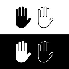 Fototapeta premium Hand stop set symbol icon vector. Hand stop sign 