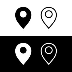 Fototapeta premium Pin location map, Pin Maps, Map Pin icon Symbols vector illustration