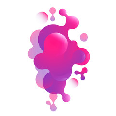 Liquid pink colored geometric banner. Abstract fluid gradient element isolated on white background for brochure, flyer, banner, social post and other designs. Futuristic trendy design.