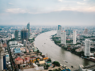 Fototapeta na wymiar Cityscape of Bangkok City Asia Thailand - Top view