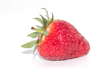 Close up fresh strawberry isolate on white background.Blurred background of fresh strawberry.