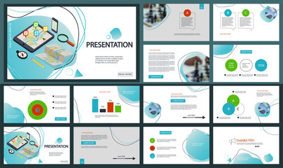 Presentation template. Elements for slide presentations on a white background. Flyer, brochure, corporate report, marketing, advertising, annual report, banner