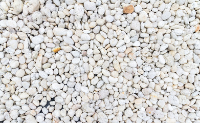 White pebbles stone texture and background 