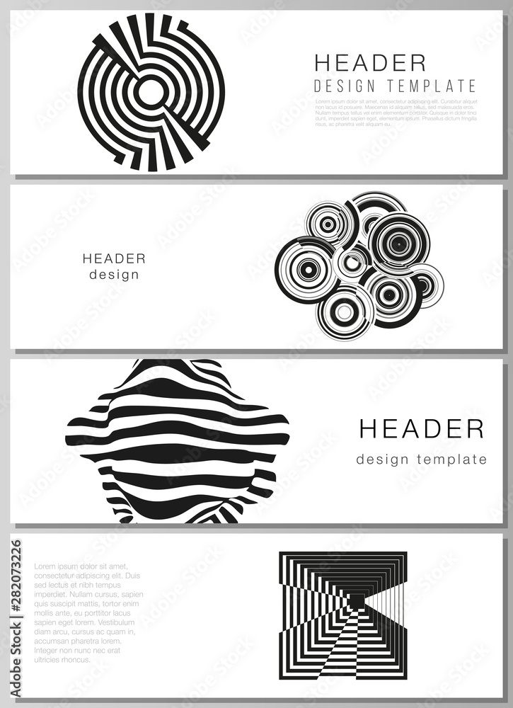 Poster the minimalistic vector illustration of the editable layout of headers, banner design templates. tre