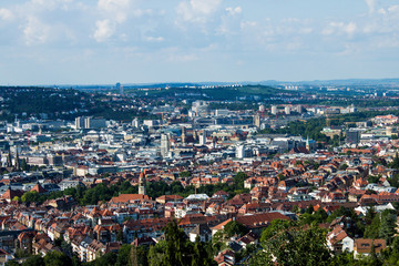 Fototapeta premium aerial view of Stuttgart