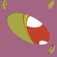 Abstract Generative Art color distributed ellipse holes background illustration