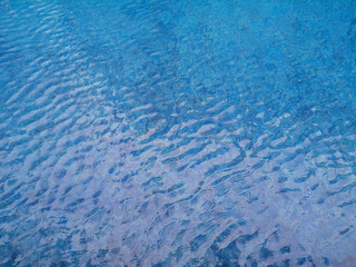 Blue background of water in swimming pool.