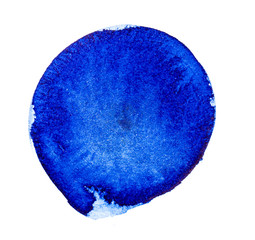 Real Watercolor Blue Brush Stain, Banner and Background for Unique Creative Design