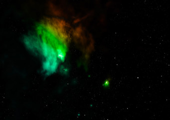 Being shone nebula. 3D rendering