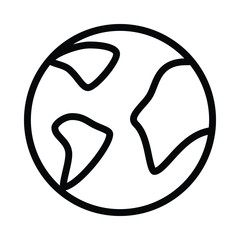 Black globe icon isolated on white background.