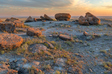 Red Rock Coulee near the Town of Orion and Seven Persons in Alberta, Canada