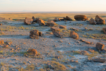 Red Rock Coulee near the Town of Orion and Seven Persons in Alberta, Canada