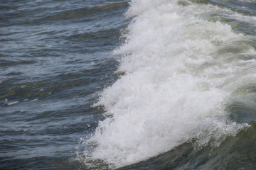 waves on  the beach close up