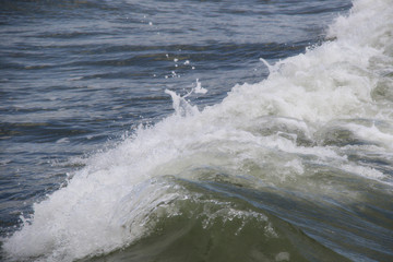 waves on  the beach close up