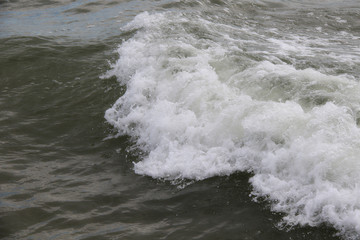waves on  the beach close up