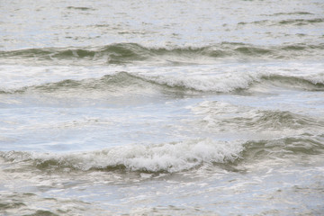 waves on  the beach close up