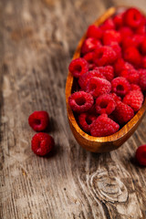 Ripe raspberries in a bowl