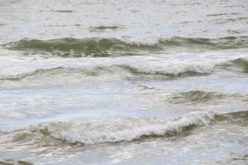waves on  the beach close up