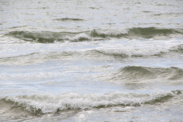 waves on  the beach close up
