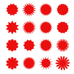 Price tag shape vector sticker for starburst products.
