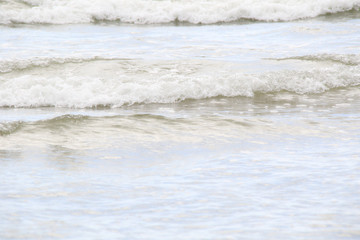 waves on  the beach close up