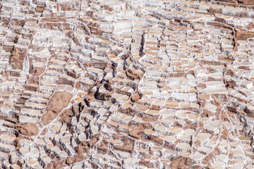 Maras salt mine from above, Urubamba, Cusco, Peru, South America