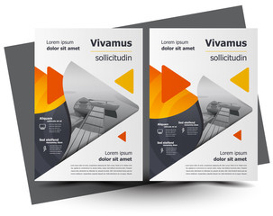 Flyer brochure design, business flyer size A4 template, creative leaflet, trend cover geometric yellow color