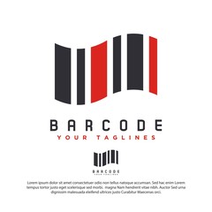 simple bar code vector logo, with abstract style