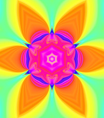 Obraz na płótnie Canvas Glowing abstract flower shape.