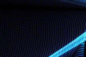 3d rendering 3d illustration with blue lights. Black abstract background Colorful abstract lines. Art made with light.