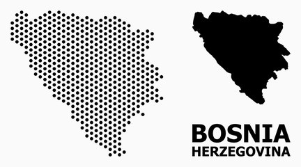 Fototapeta premium Dotted Mosaic Map of Bosnia and Herzegovina