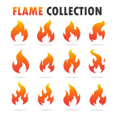 Flame logo, beautiful shape icon Concept of burning, spicy food.