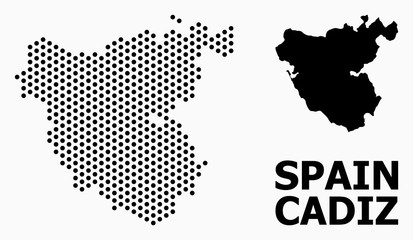 Fototapeta premium Dot Mosaic Map of Cadiz Province