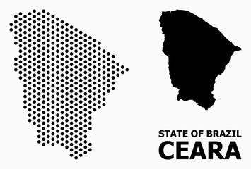 Fototapeta premium Pixelated Mosaic Map of Ceara State