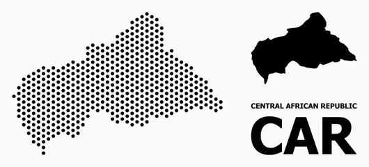 Fototapeta premium Pixelated Pattern Map of Central African Republic
