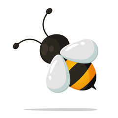 Cute little bee cartoon that looks simple. vector Illustration.