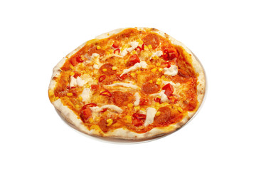 Pizza on the white background