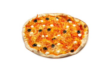 Pizza on the white background