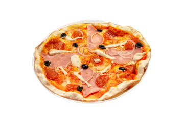 Pizza on the white background