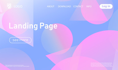 Landing page. Geometric background.