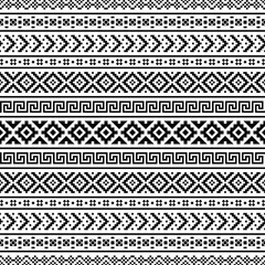 Ikat aztec ethnic pattern in black and white color. Indoan, Native, Navajo, Inca design