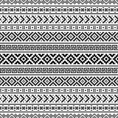 Ikat aztec ethnic pattern in black and white color. Indoan, Native, Navajo, Inca design