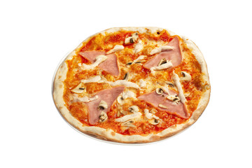 Pizza on the white background