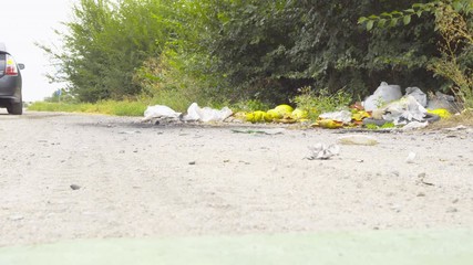 Garbage on the side of the road 