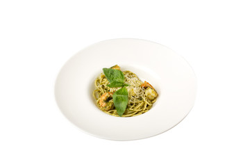 Pasta on the white background