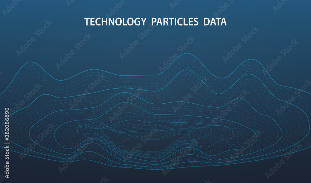 Poster abstract futuristic big data of dots particle decoration design background.
