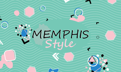 Memphis. 90s pattern. Geometric shapes