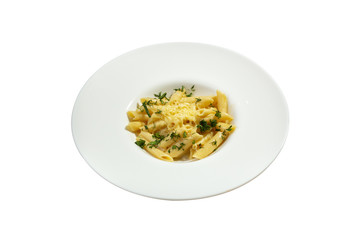 Pasta on the white background