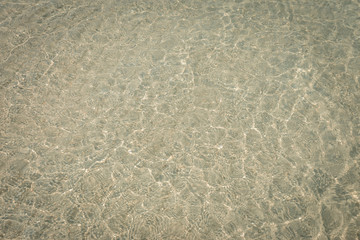 droped sungrass and small waves lapped the beach